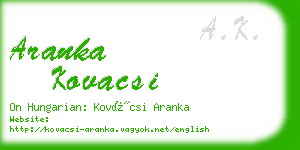 aranka kovacsi business card
